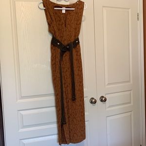 Smash + Tess Tan Maxi Dress with Black Belt